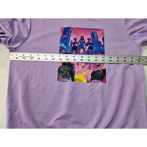 Girls K-Pop Demon Hunters Anime Graphic Sweatshirt Lavender 11-12Y Youth L - Picture 3 of 5